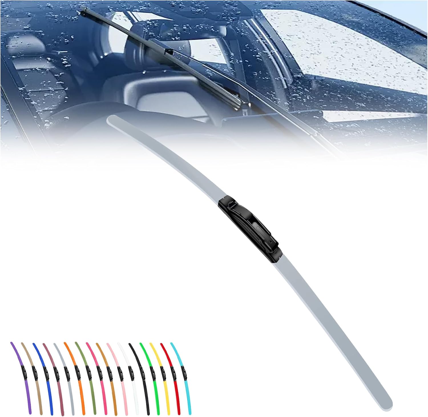 2025 New Colorful Boneless Silent Windshield Wipers ,All Season Automotive Replacement Windshield Wipers Front Windshield Windshield Blade Window Wipers for Car - Velosole2025 New Colorful Boneless Silent Windshield Wipers ,All Season Automotive Replacement Windshield Wipers Front Windshield Windshield Blade Window Wipers for Carcar - accessories