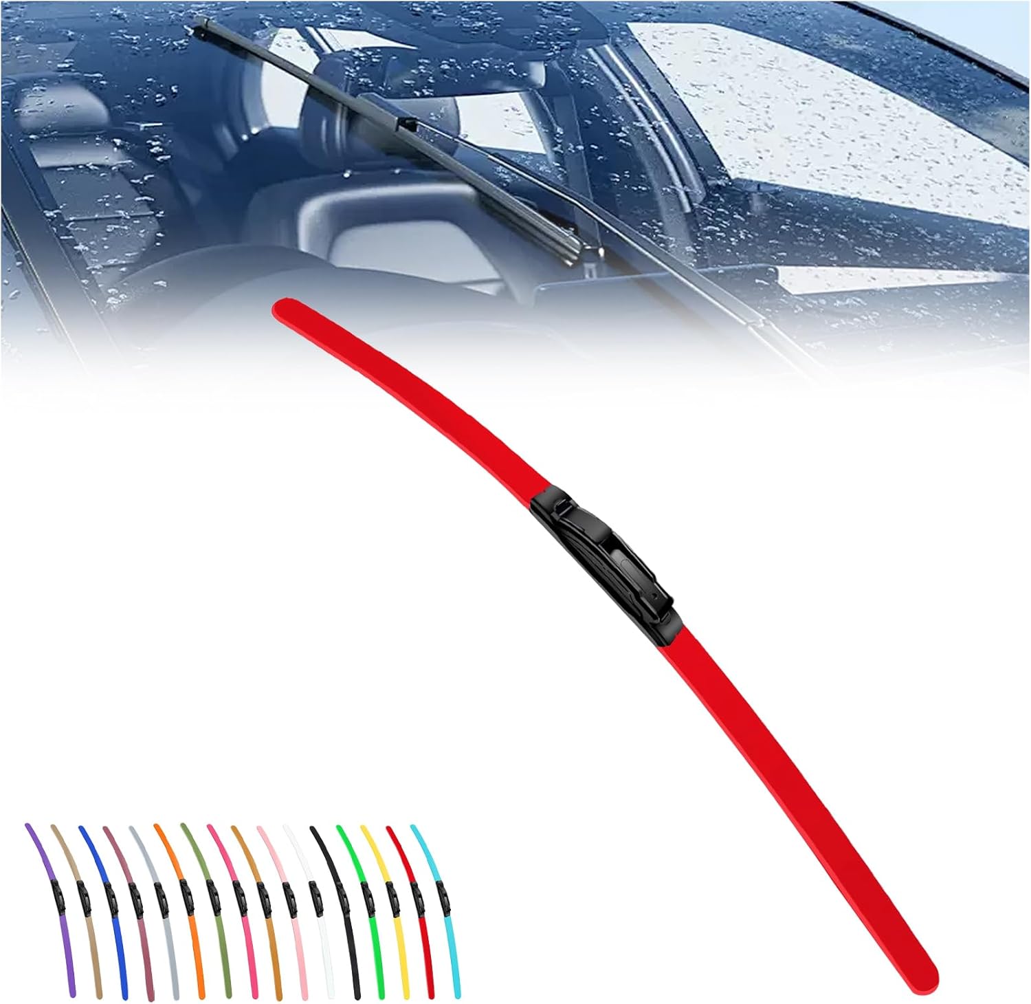 2025 New Colorful Boneless Silent Windshield Wipers ,All Season Automotive Replacement Windshield Wipers Front Windshield Windshield Blade Window Wipers for Car - Velosole2025 New Colorful Boneless Silent Windshield Wipers ,All Season Automotive Replacement Windshield Wipers Front Windshield Windshield Blade Window Wipers for Carcar - accessories