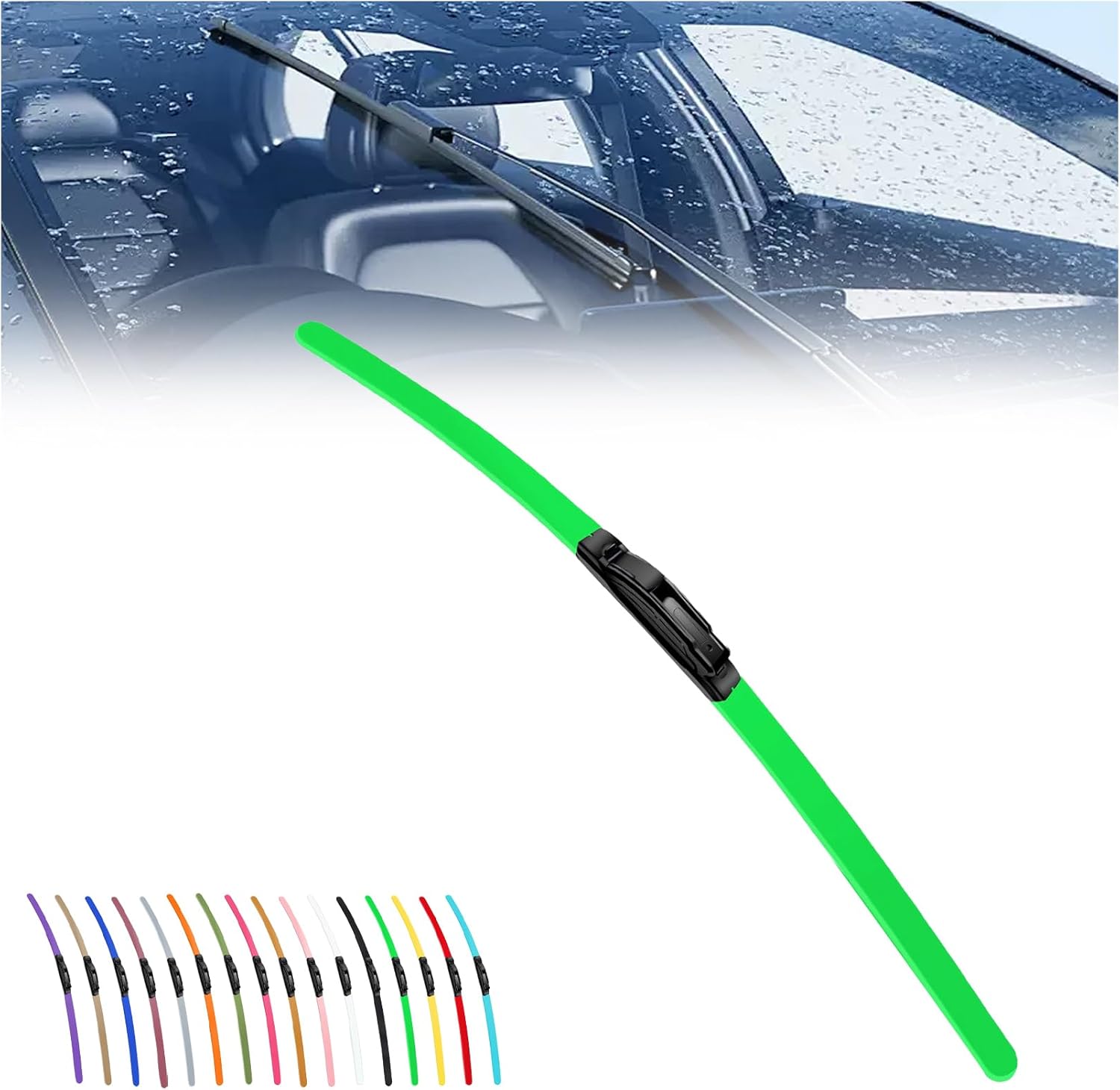 2025 New Colorful Boneless Silent Windshield Wipers ,All Season Automotive Replacement Windshield Wipers Front Windshield Windshield Blade Window Wipers for Car - Velosole2025 New Colorful Boneless Silent Windshield Wipers ,All Season Automotive Replacement Windshield Wipers Front Windshield Windshield Blade Window Wipers for Carcar - accessories