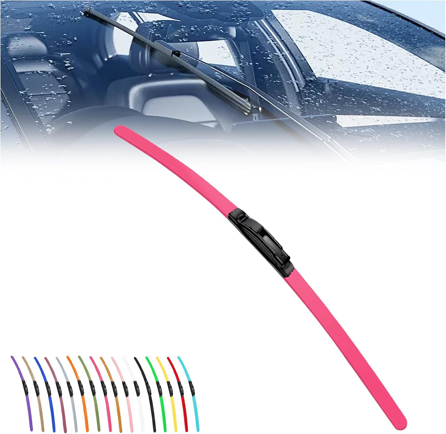2025 New Colorful Boneless Silent Windshield Wipers ,All Season Automotive Replacement Windshield Wipers Front Windshield Windshield Blade Window Wipers for Car - Velosole2025 New Colorful Boneless Silent Windshield Wipers ,All Season Automotive Replacement Windshield Wipers Front Windshield Windshield Blade Window Wipers for Carcar - accessories