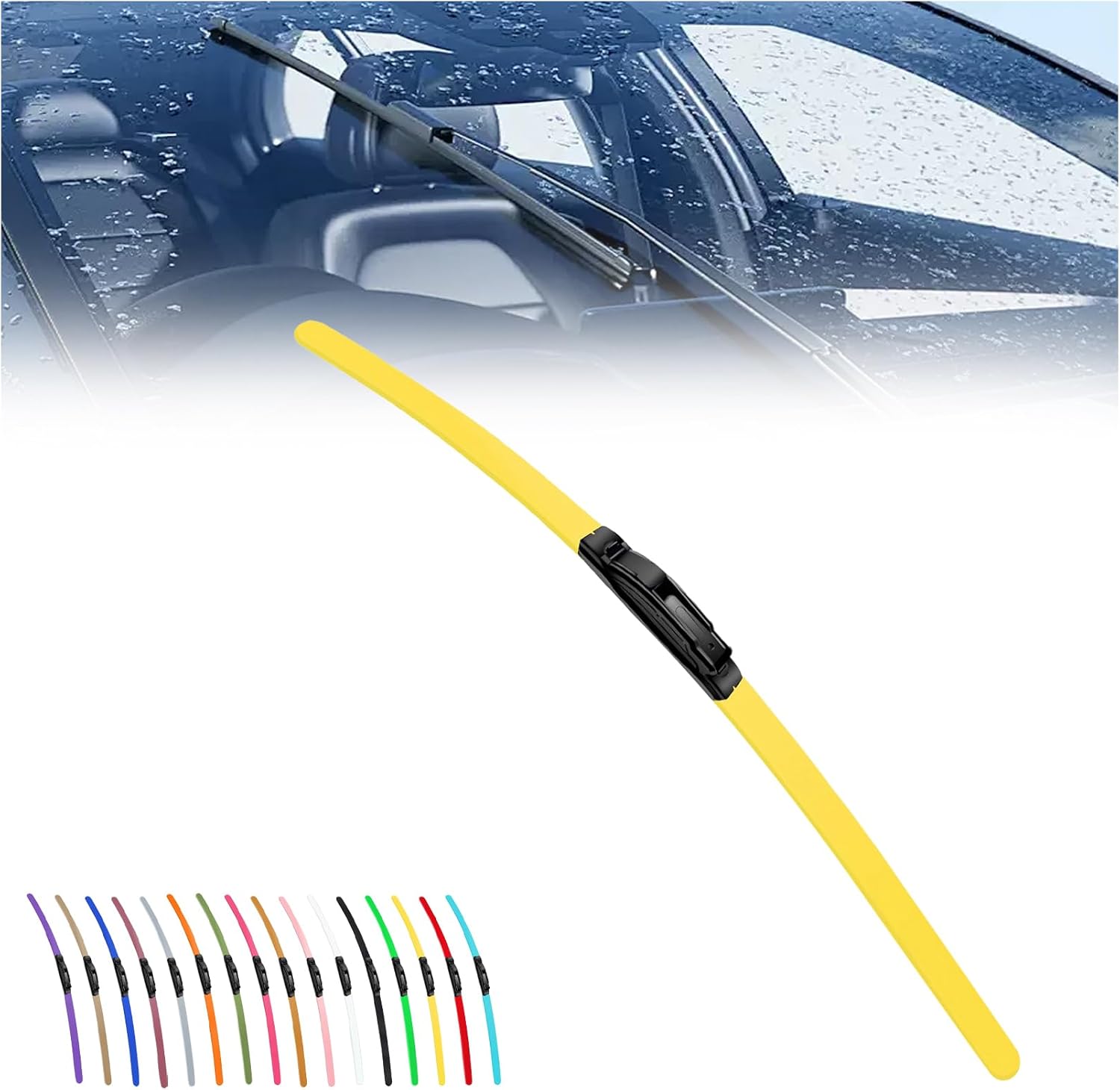 2025 New Colorful Boneless Silent Windshield Wipers ,All Season Automotive Replacement Windshield Wipers Front Windshield Windshield Blade Window Wipers for Car - Velosole2025 New Colorful Boneless Silent Windshield Wipers ,All Season Automotive Replacement Windshield Wipers Front Windshield Windshield Blade Window Wipers for Carcar - accessories