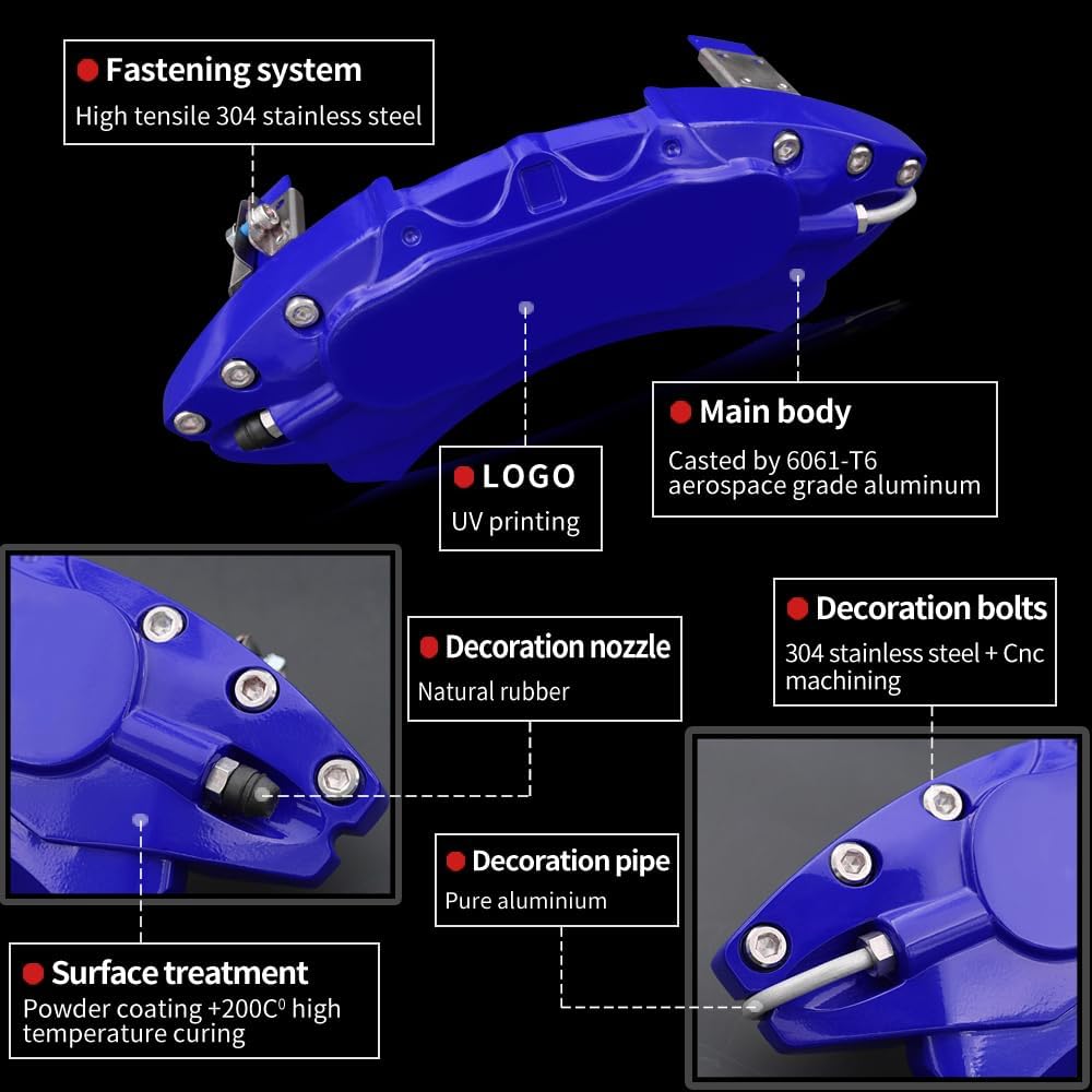 Car aluminum alloy special car special buckle screw fixed caliper cover (4PCS luxury upgrade version) - VelosoleCar aluminum alloy special car special buckle screw fixed caliper cover (4PCS luxury upgrade version)car - accessories