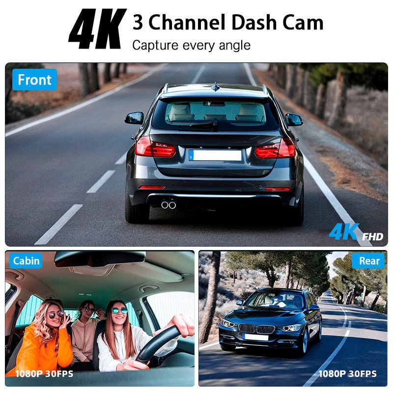 New Three - Record Three - Screen Display 4K Ultra - Clear 3.16 - Inch High - Definition Screen Wifi Connected To Gps Driving Recorder - VelosoleNew Three - Record Three - Screen Display 4K Ultra - Clear 3.16 - Inch High - Definition Screen Wifi Connected To Gps Driving Recordercar - accessories